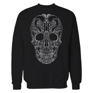 Sugar Skull Tattoo Skull Men's Sweatshirt (Black)