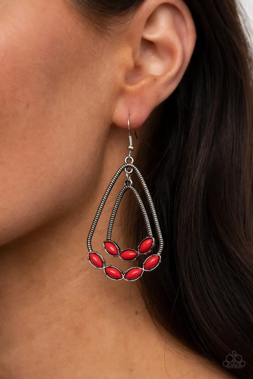 Summer Staycation Red Paparazzi Earrings