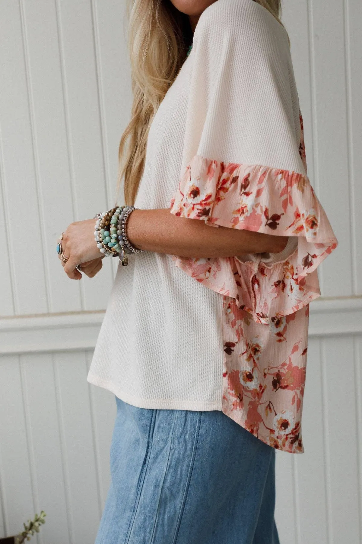 SUNLIT MEADOW TOP - BEIGE