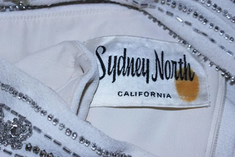 SYDNEY NORTH White Rhinestone Cocktail Dress Size 6-8
