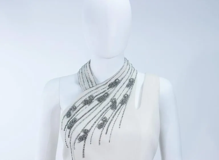 SYDNEY NORTH White Rhinestone Cocktail Dress Size 6-8