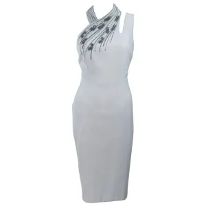SYDNEY NORTH White Rhinestone Cocktail Dress Size 6-8