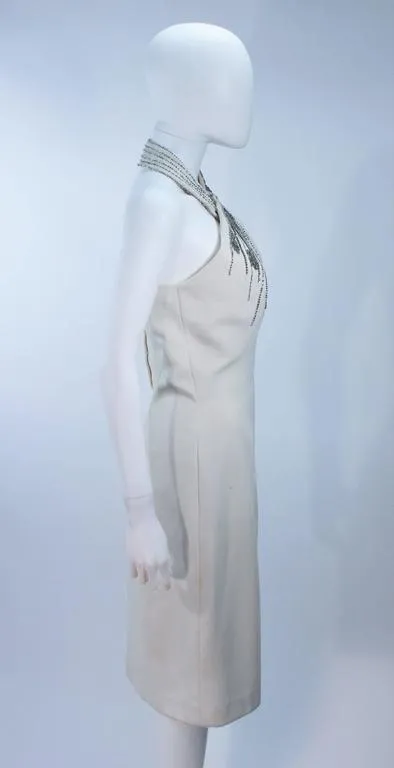 SYDNEY NORTH White Rhinestone Cocktail Dress Size 6-8