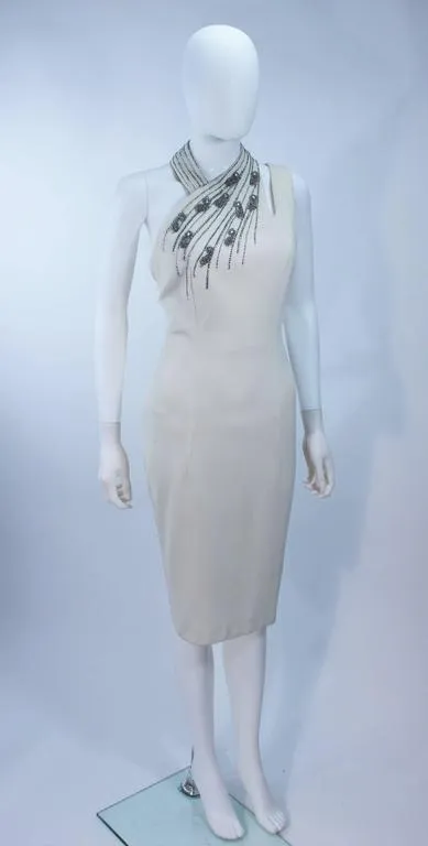 SYDNEY NORTH White Rhinestone Cocktail Dress Size 6-8