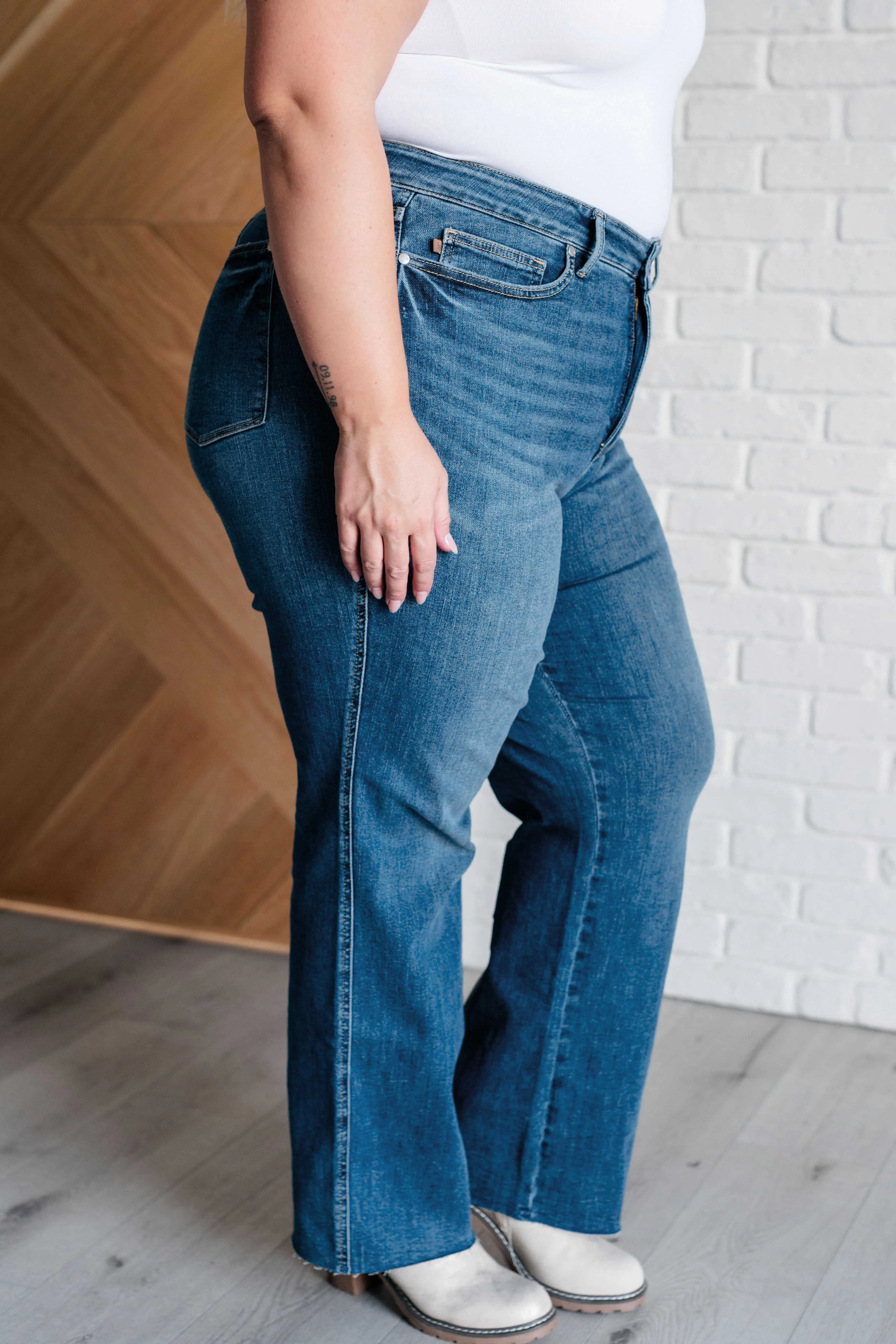 Take Me Away Mid Rise Control Top Vintage Straight Jeans