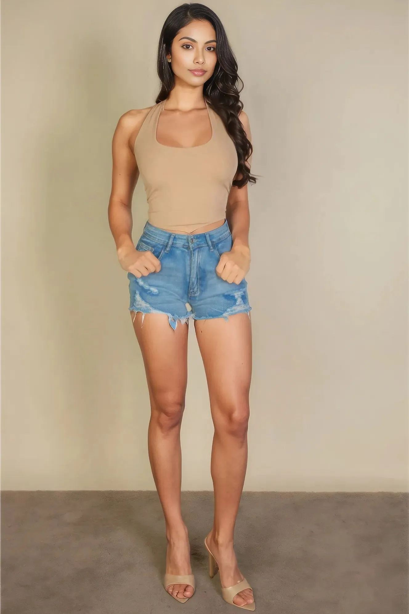 Tank Bandana Hem Square Neck Top