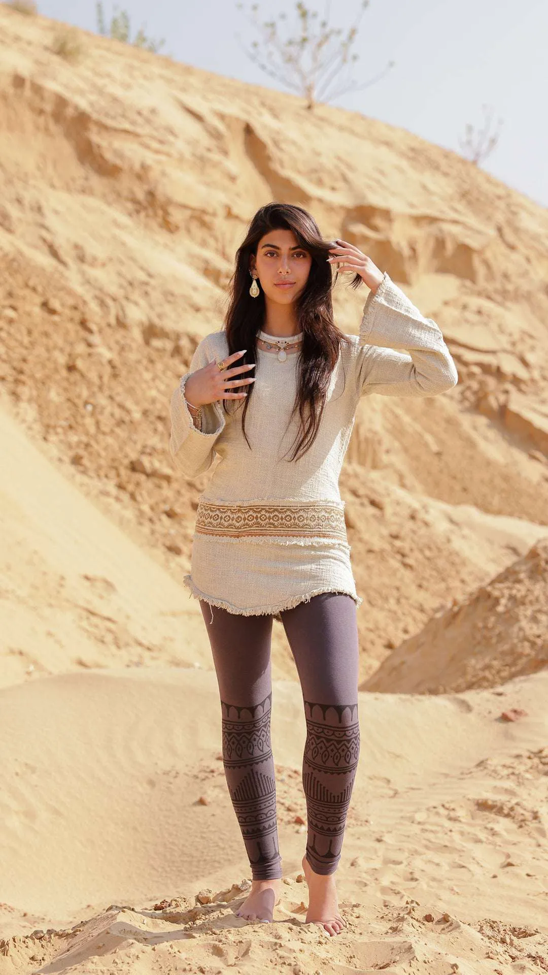 Terra Tribal Leggings - Chocolate