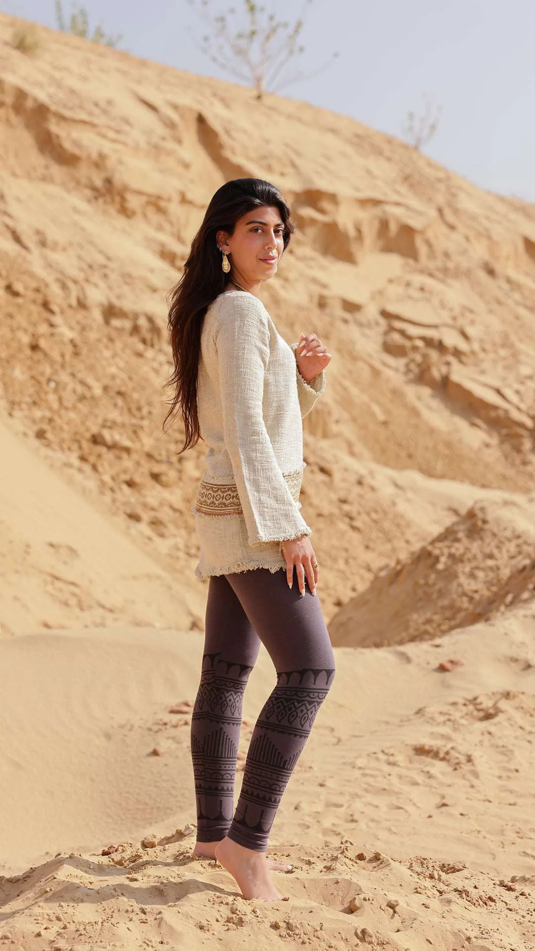Terra Tribal Leggings - Chocolate