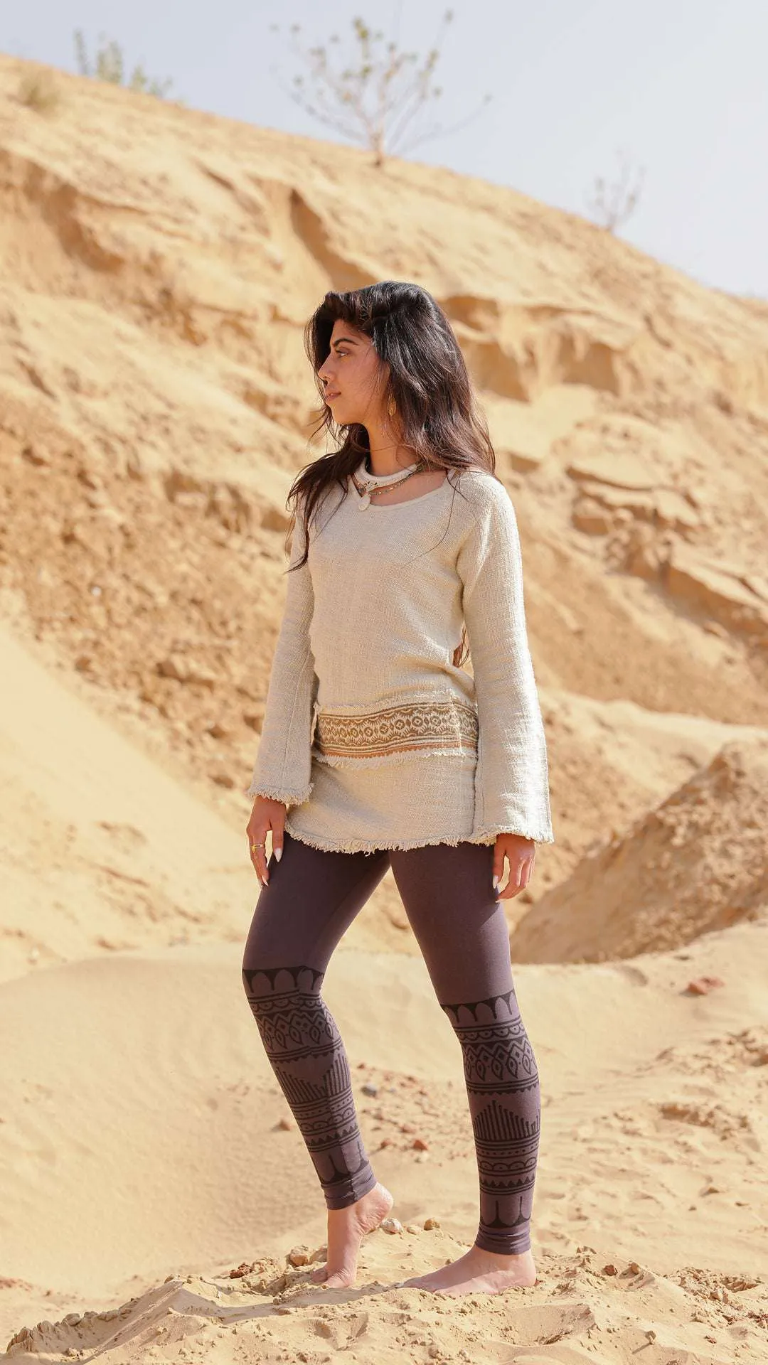 Terra Tribal Leggings - Chocolate
