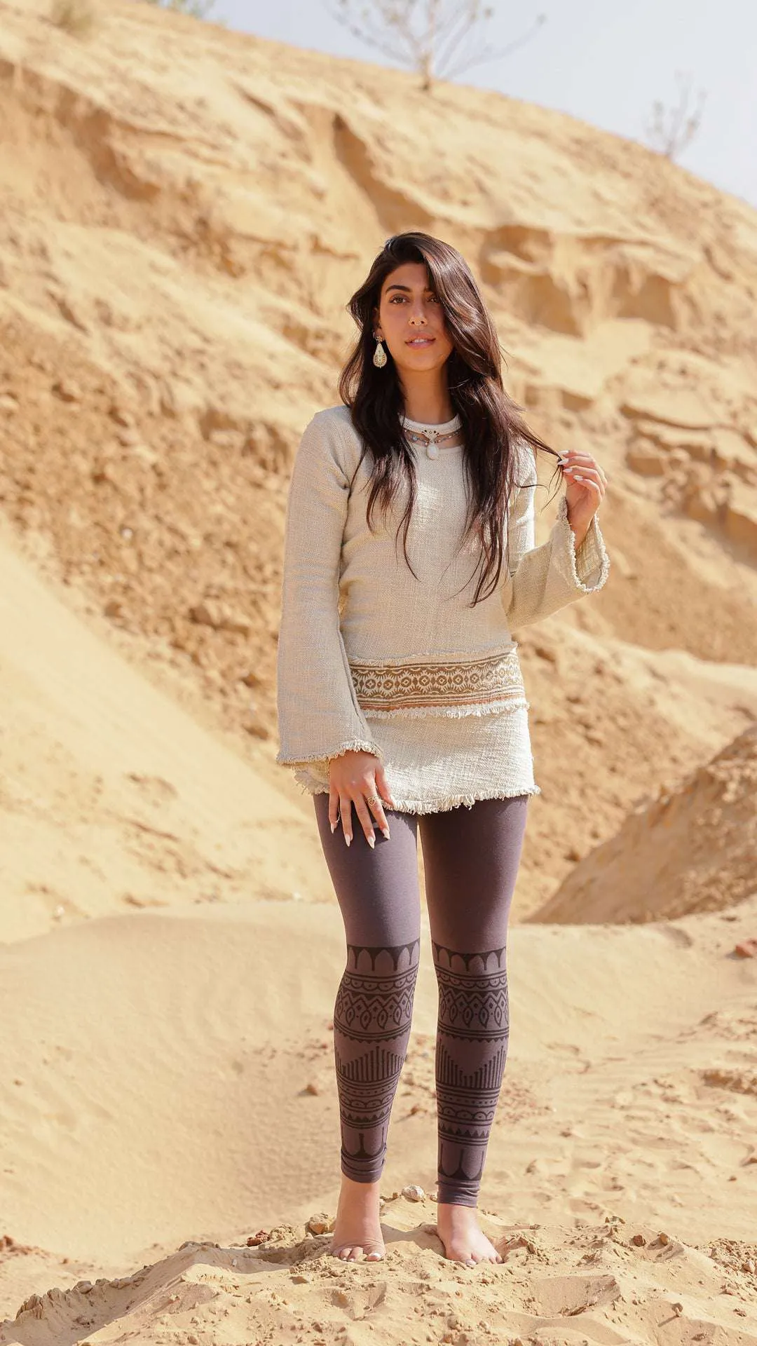 Terra Tribal Leggings - Chocolate
