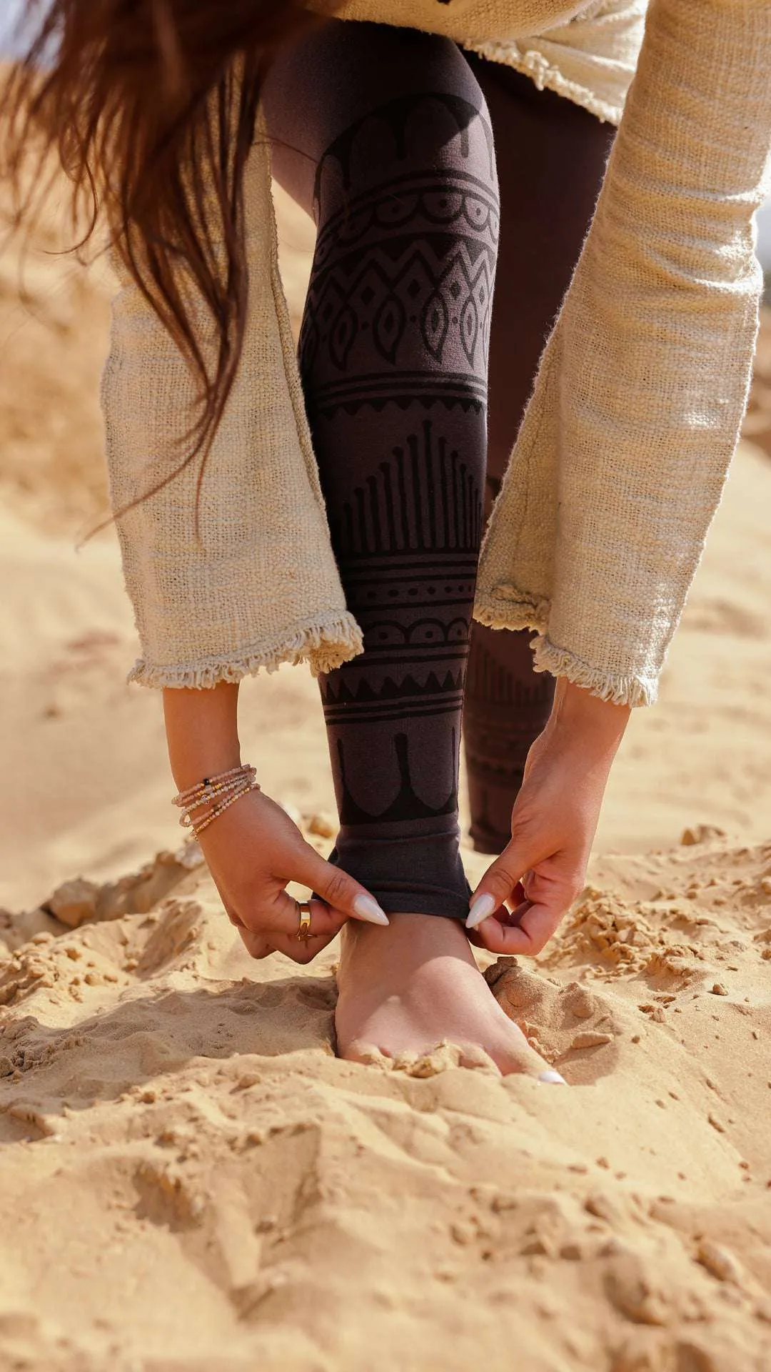 Terra Tribal Leggings - Chocolate