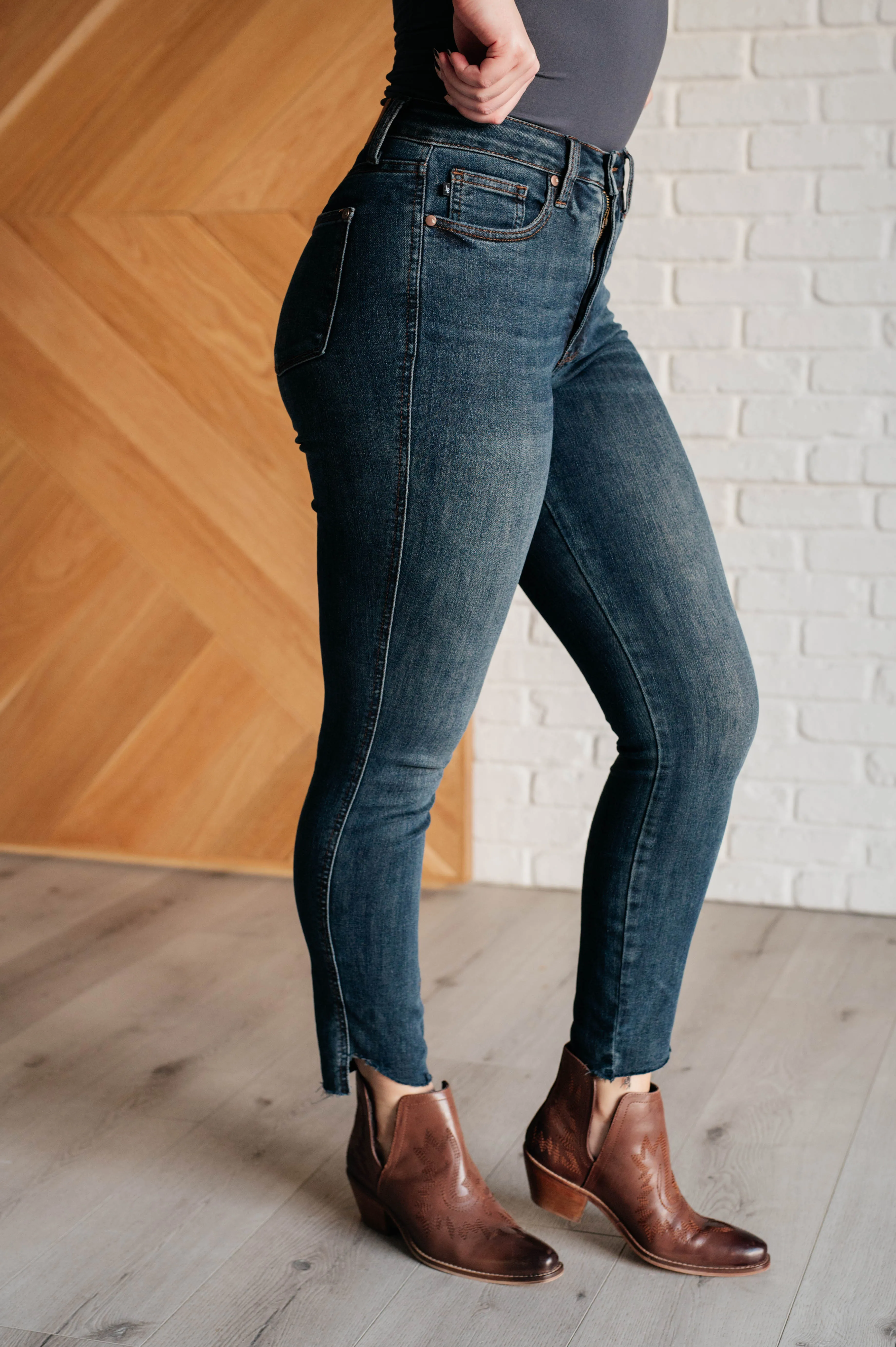 Tessa High Rise Step Hem Skinny Jeans *Tummy Control*