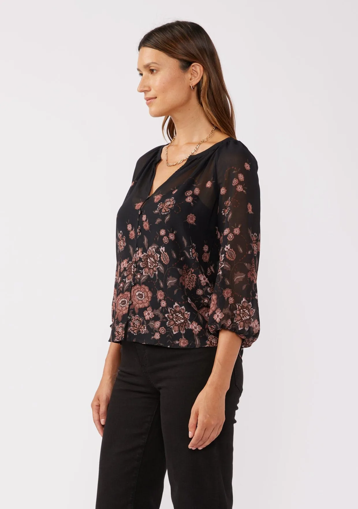 That Moment Floral Chiffon Blouse