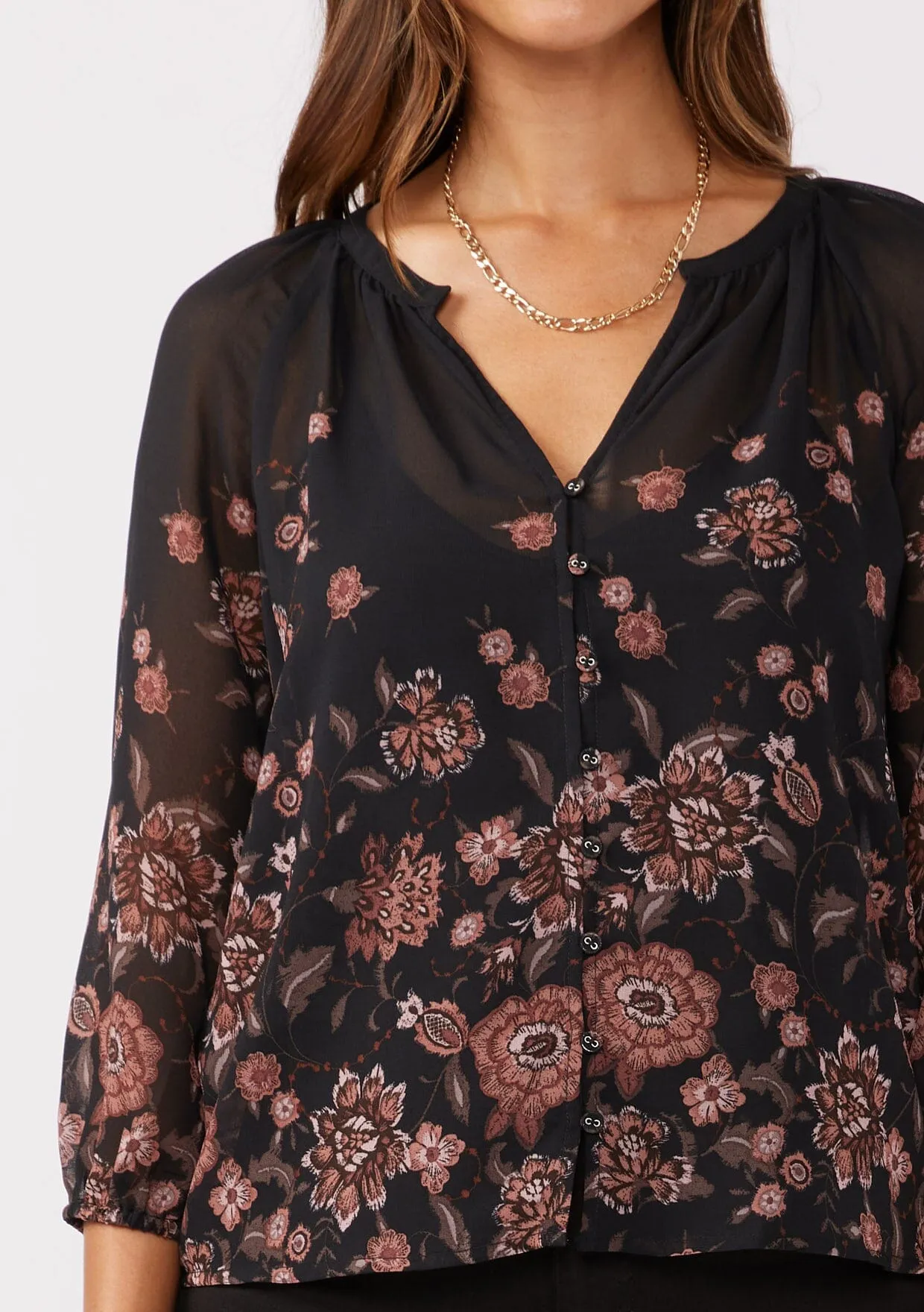 That Moment Floral Chiffon Blouse