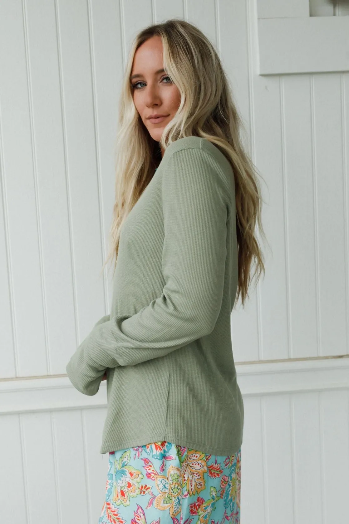 The Nest Jacqueline Long Sleeve Top - Sage