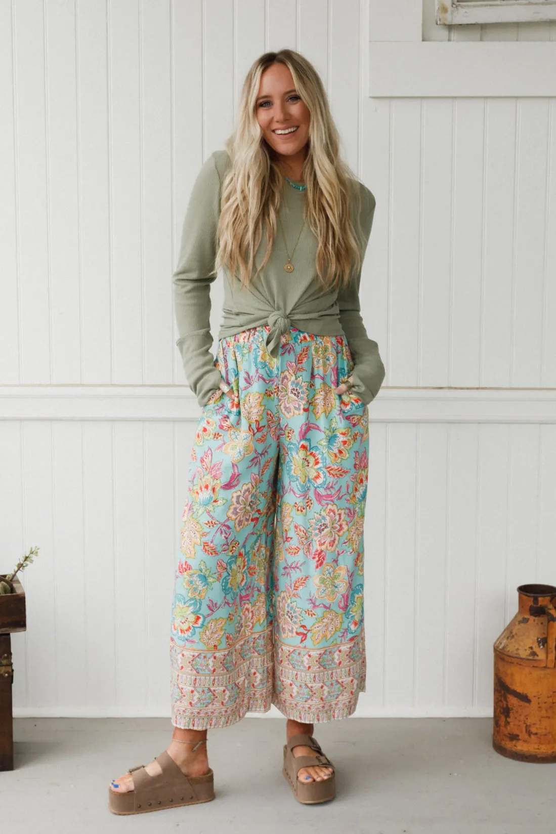 The Nest Jacqueline Long Sleeve Top - Sage