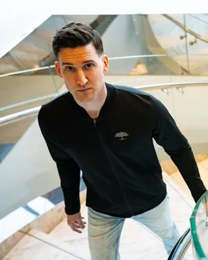 THE POST OAK | Soma Stretch Zip Jacket | Heather Black