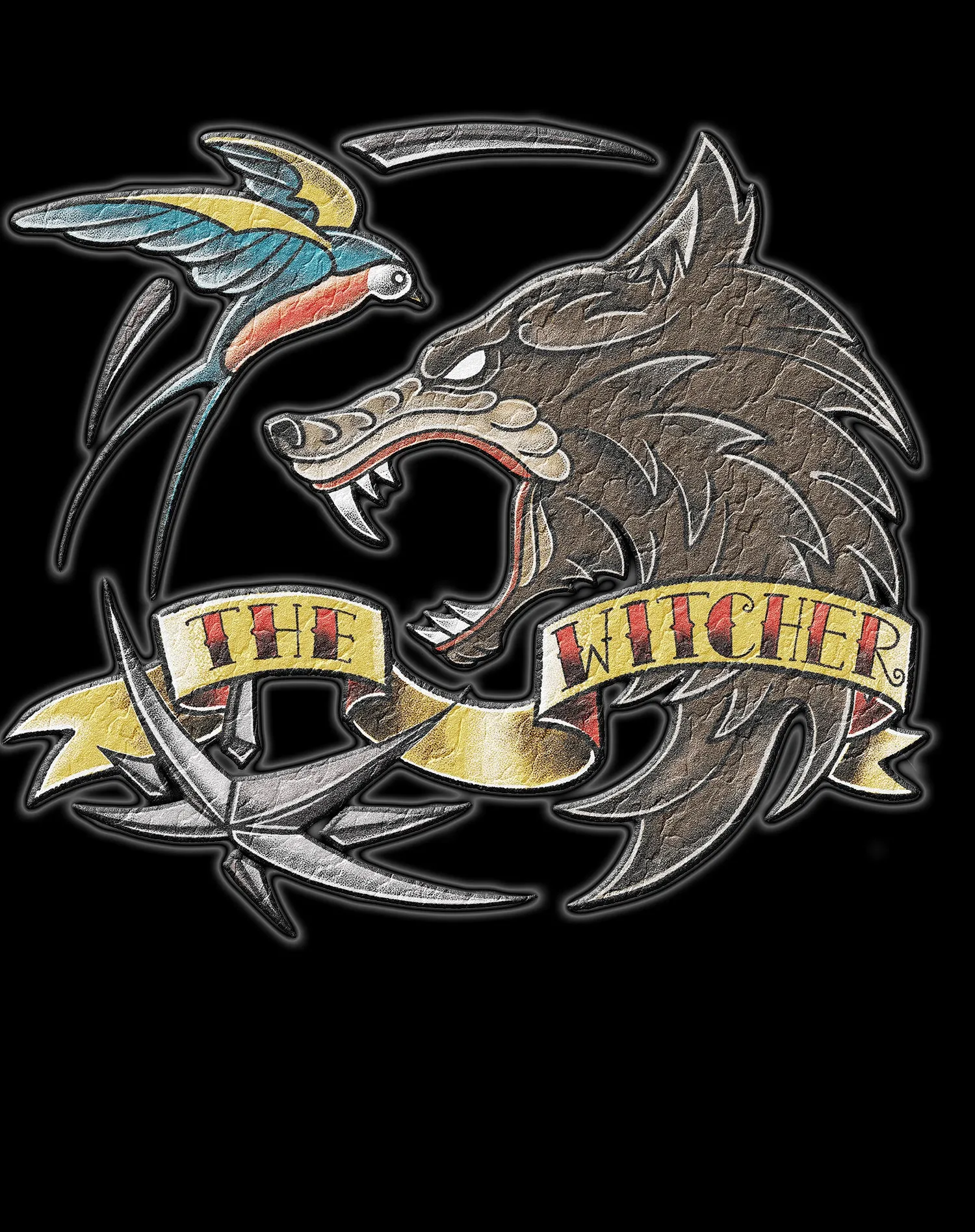 The Witcher Logo Tattoo Wolf Official Sweatshirt
