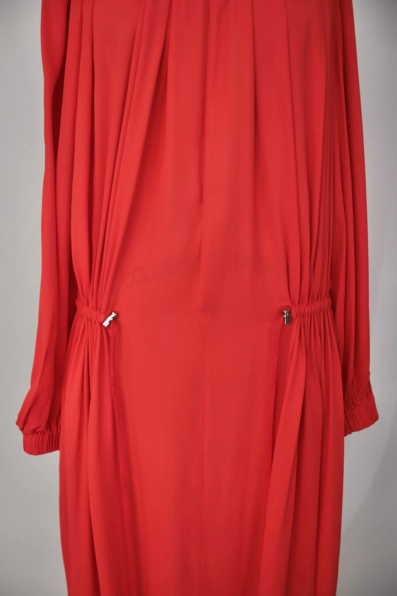 Tibi Crepe Drawstring Maxi Dress