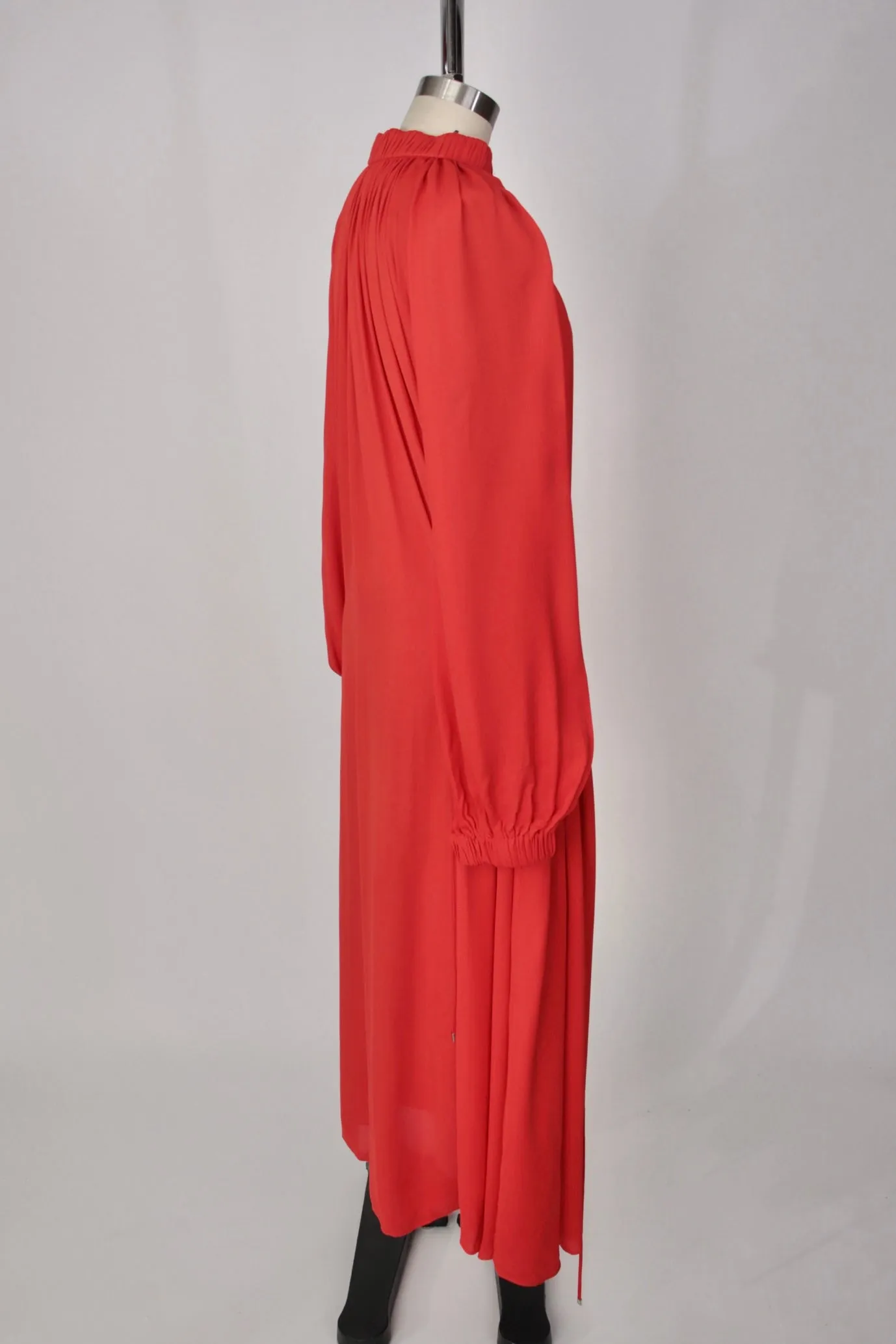 Tibi Crepe Drawstring Maxi Dress