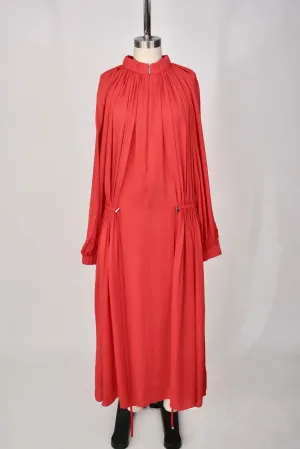 Tibi Crepe Drawstring Maxi Dress