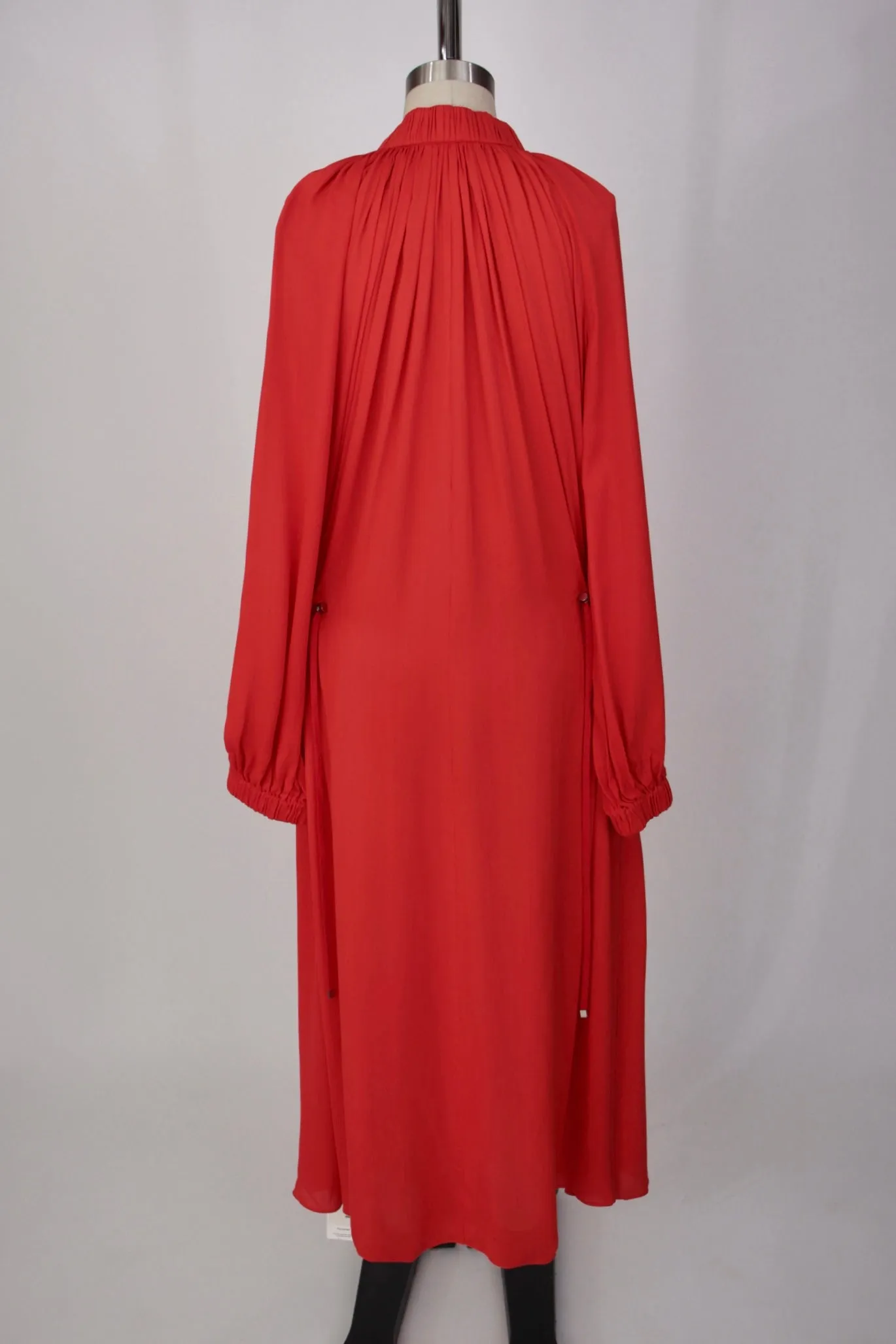 Tibi Crepe Drawstring Maxi Dress
