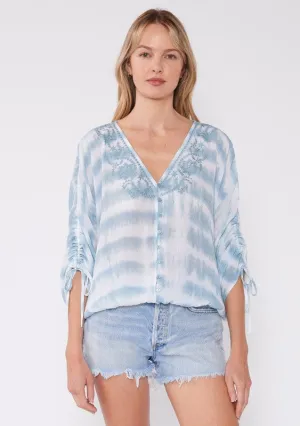 Tie-Dye Embroidered Blouse