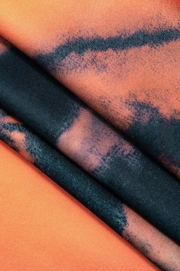 Tie Dye Eye Print Midi Skirt