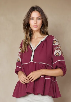 TIERED EMBRIODERED TOP
