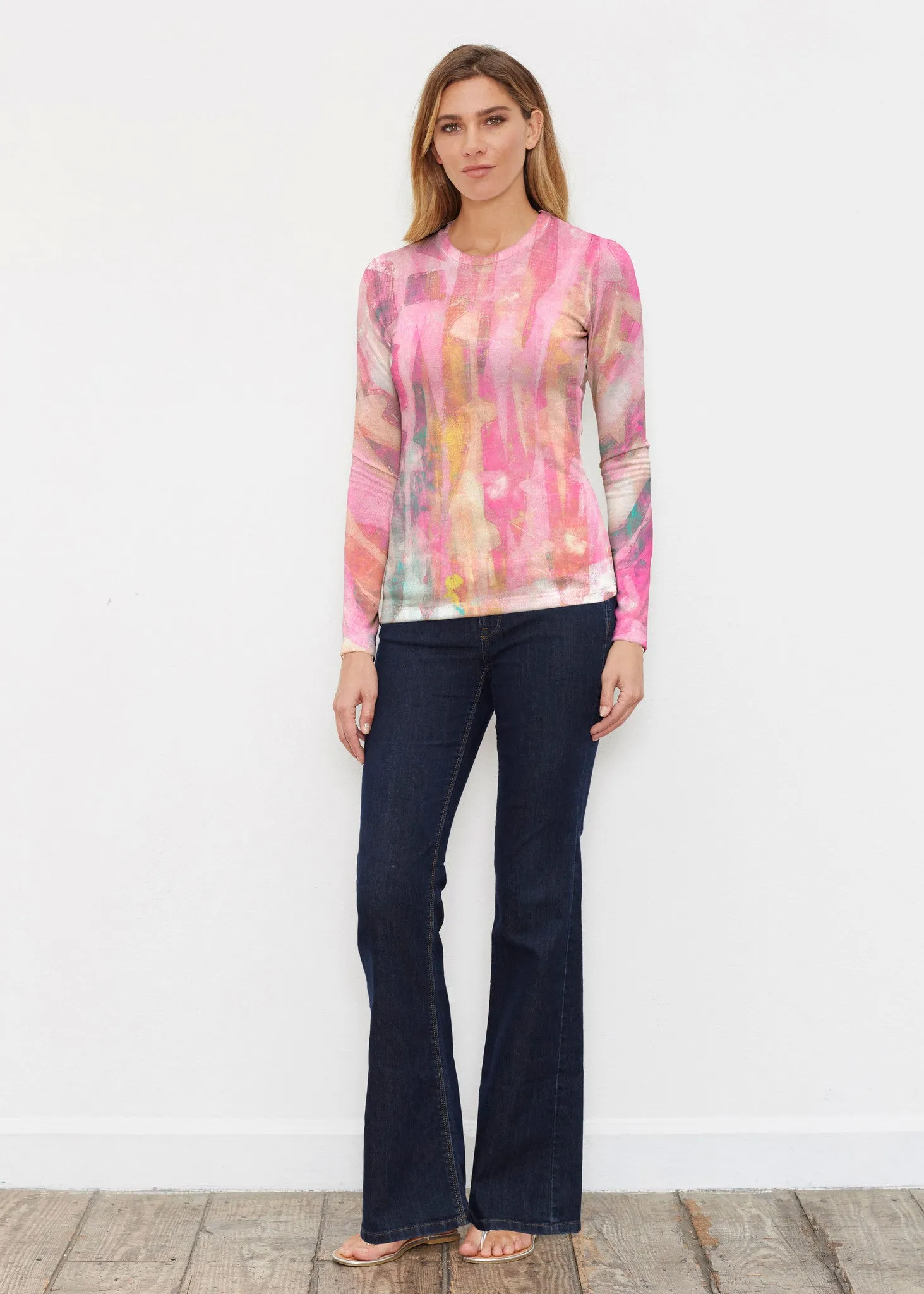 Tiki Pink (15040) ~ Butterknit Long Sleeve Crew Top