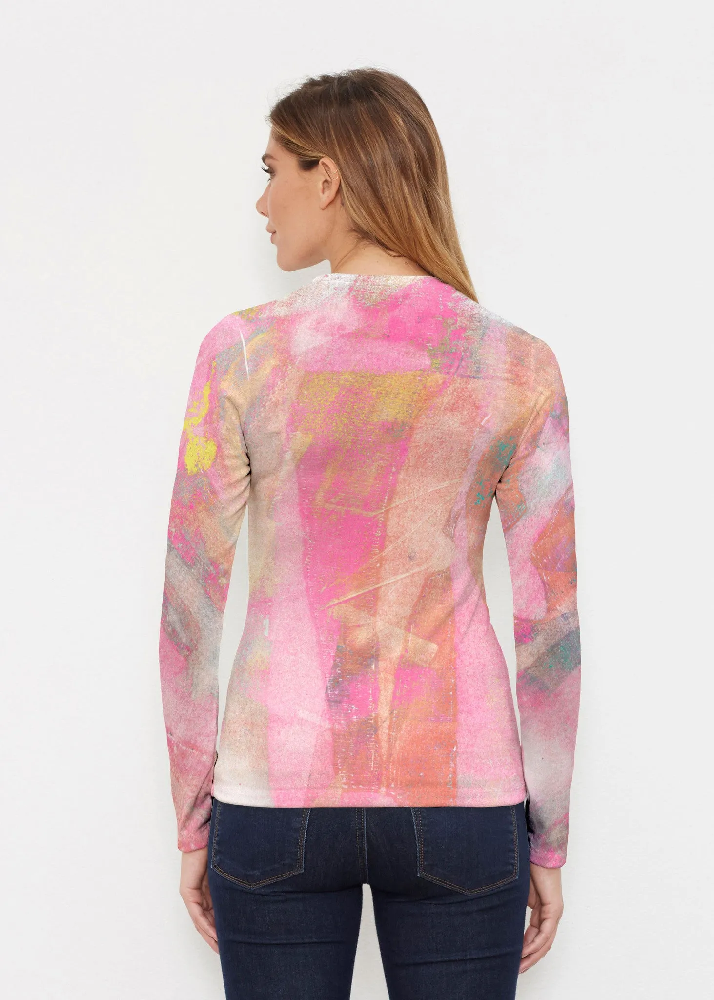 Tiki Pink (15040) ~ Butterknit Long Sleeve Crew Top