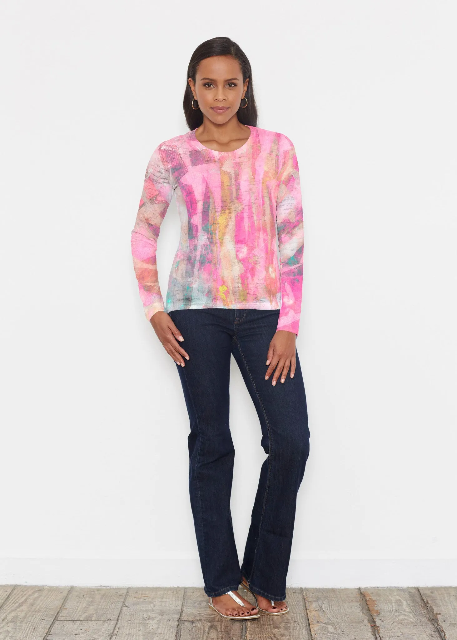 Tiki Pink (15040) ~ Signature Long Sleeve Crew Shirt