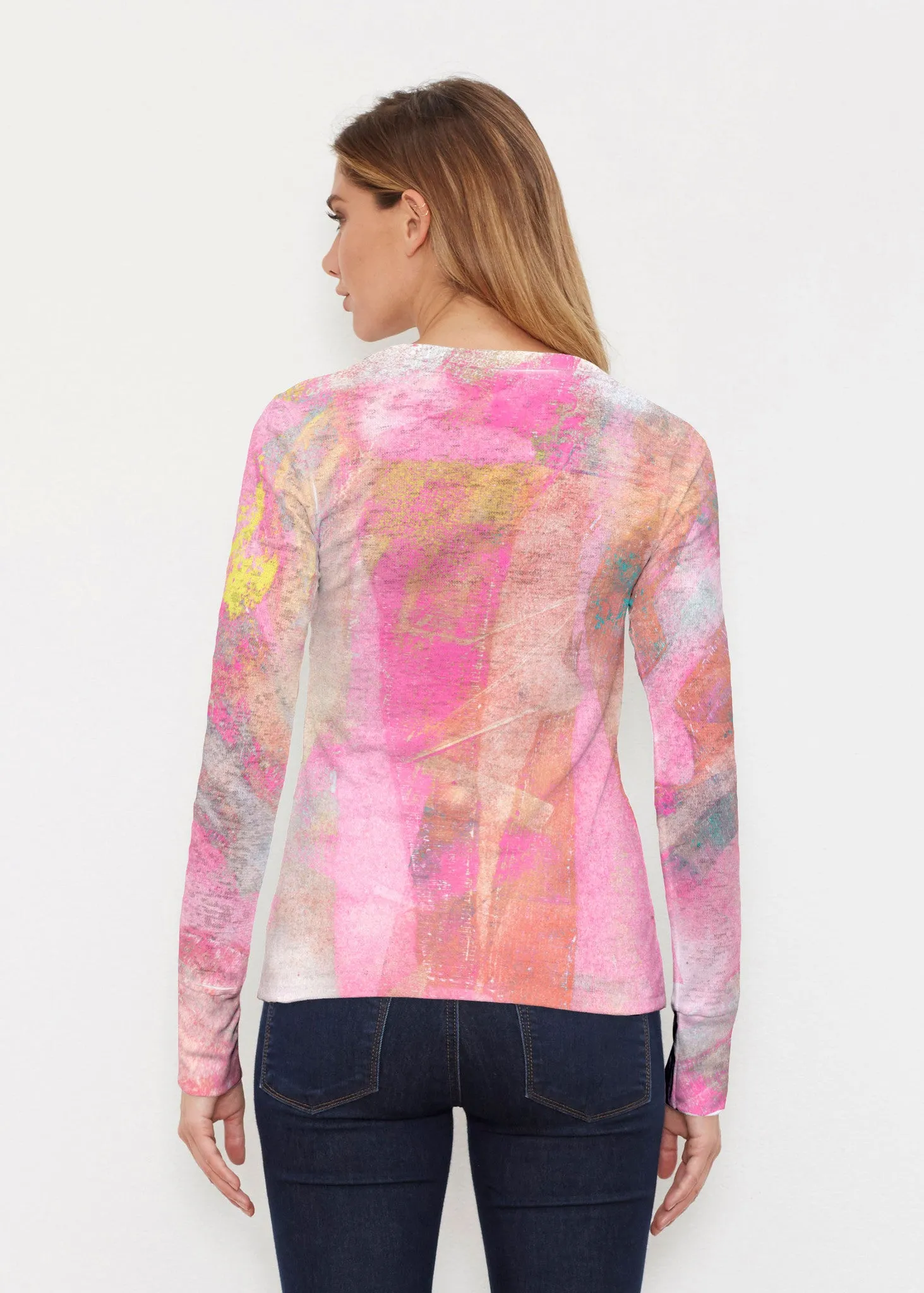 Tiki Pink (15040) ~ Thermal Long Sleeve Crew Shirt