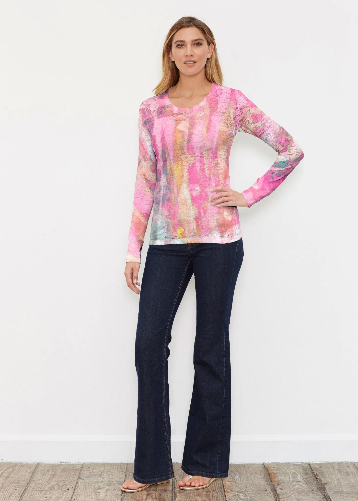 Tiki Pink (15040) ~ Thermal Long Sleeve Crew Shirt
