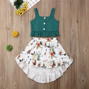 Toddler Baby Girl Ruffle Tops /  Leisure Summer Beach Outfit