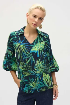 TOPICAL PRINT PUFF SLEEVE TOP
