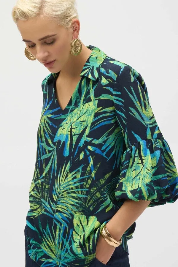 TOPICAL PRINT PUFF SLEEVE TOP