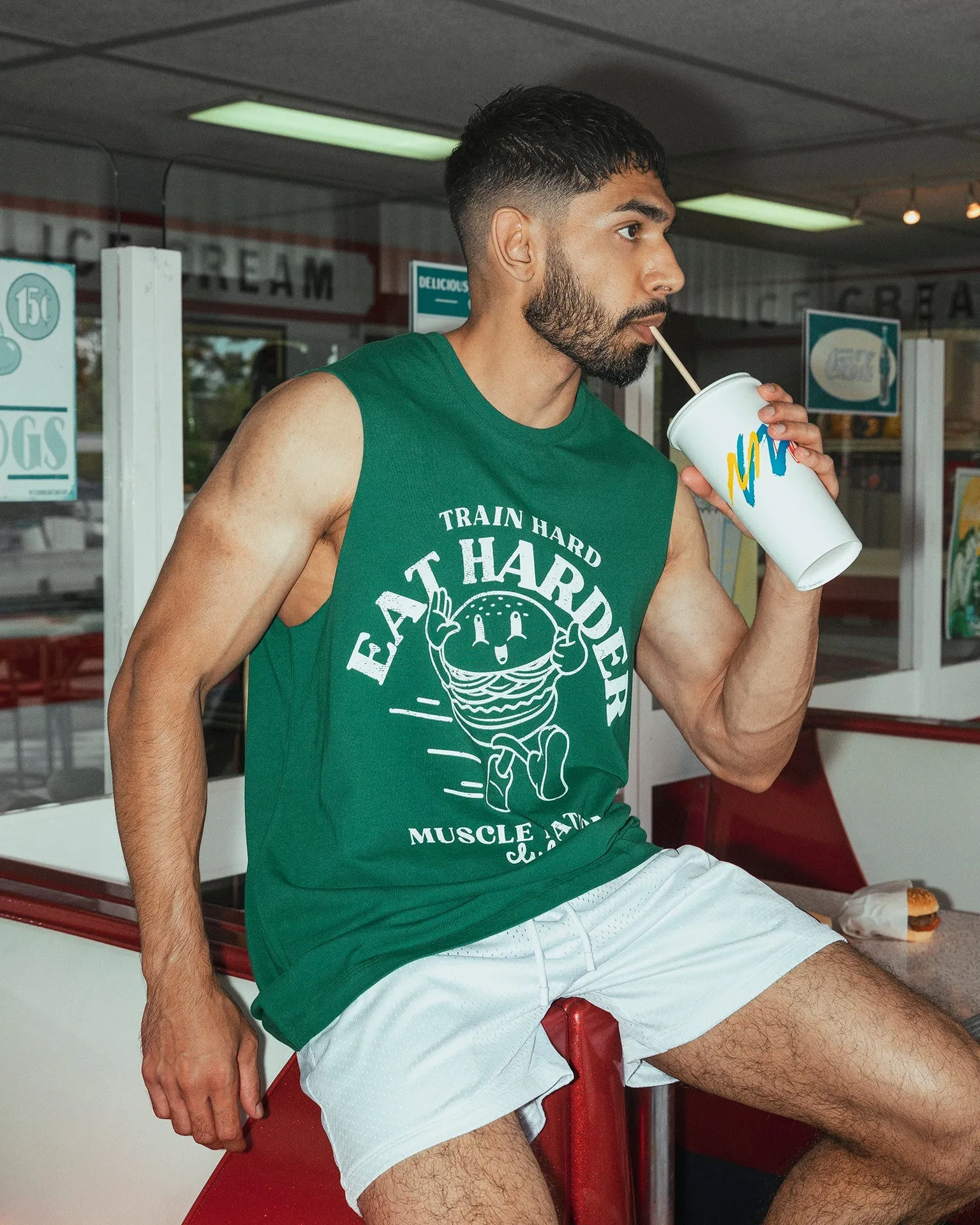 Train Hard Tank - Antique Green