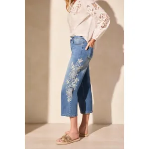 Tribal Embroidered Girlfriend Jean