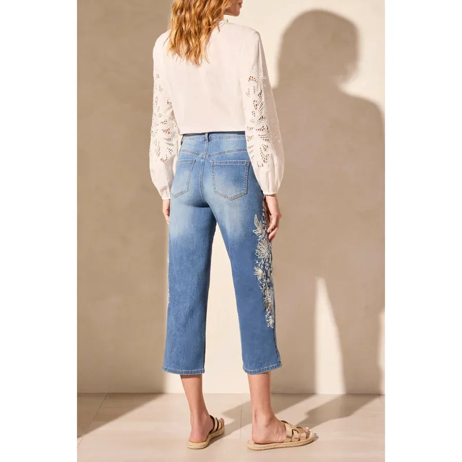Tribal Embroidered Girlfriend Jean