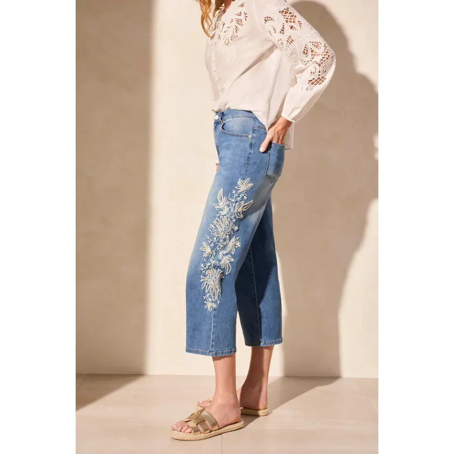 Tribal Embroidered Girlfriend Jean