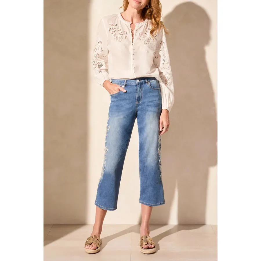 Tribal Embroidered Girlfriend Jean
