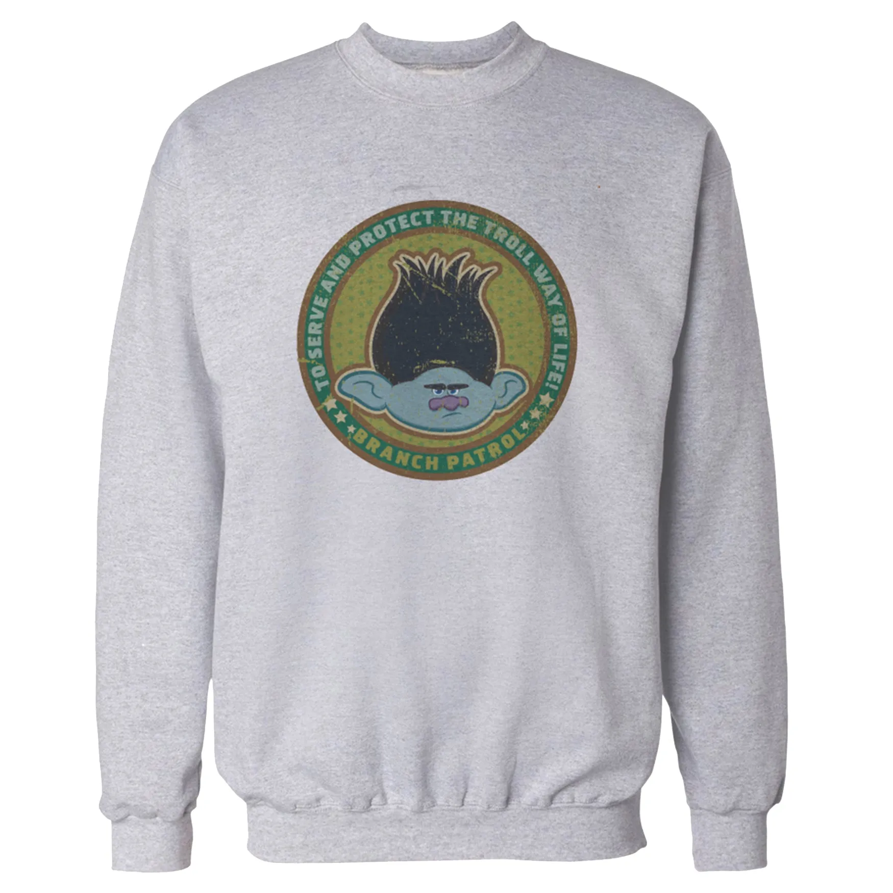 Trolls Branch Patrol Official Sweatshirt (Heather Grey)
