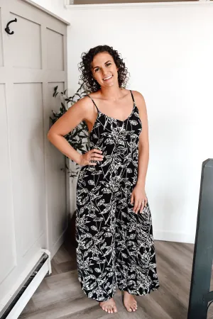 Tropical Black Jumpsuit *FINAL SALE*