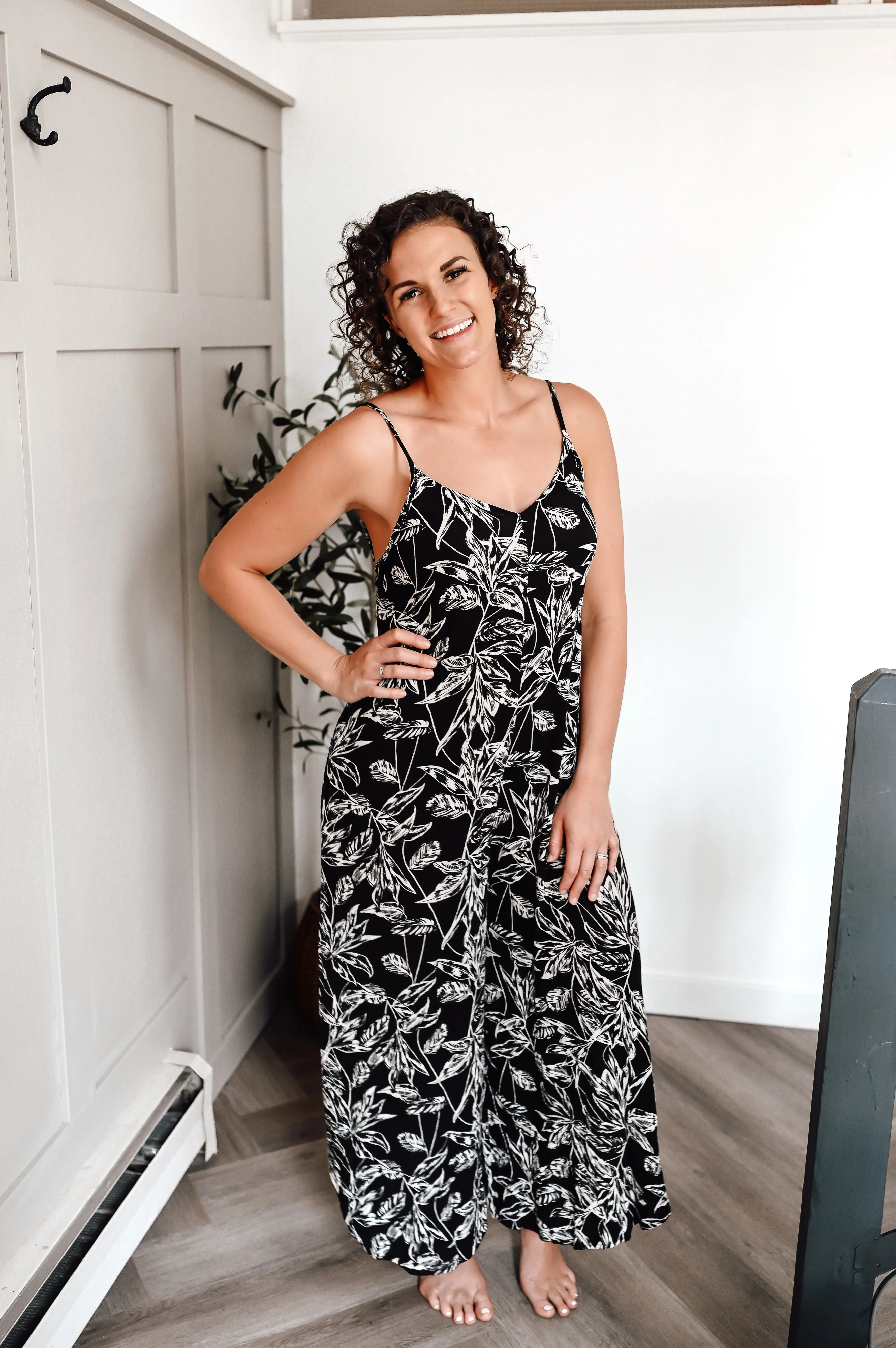 Tropical Black Jumpsuit *FINAL SALE*