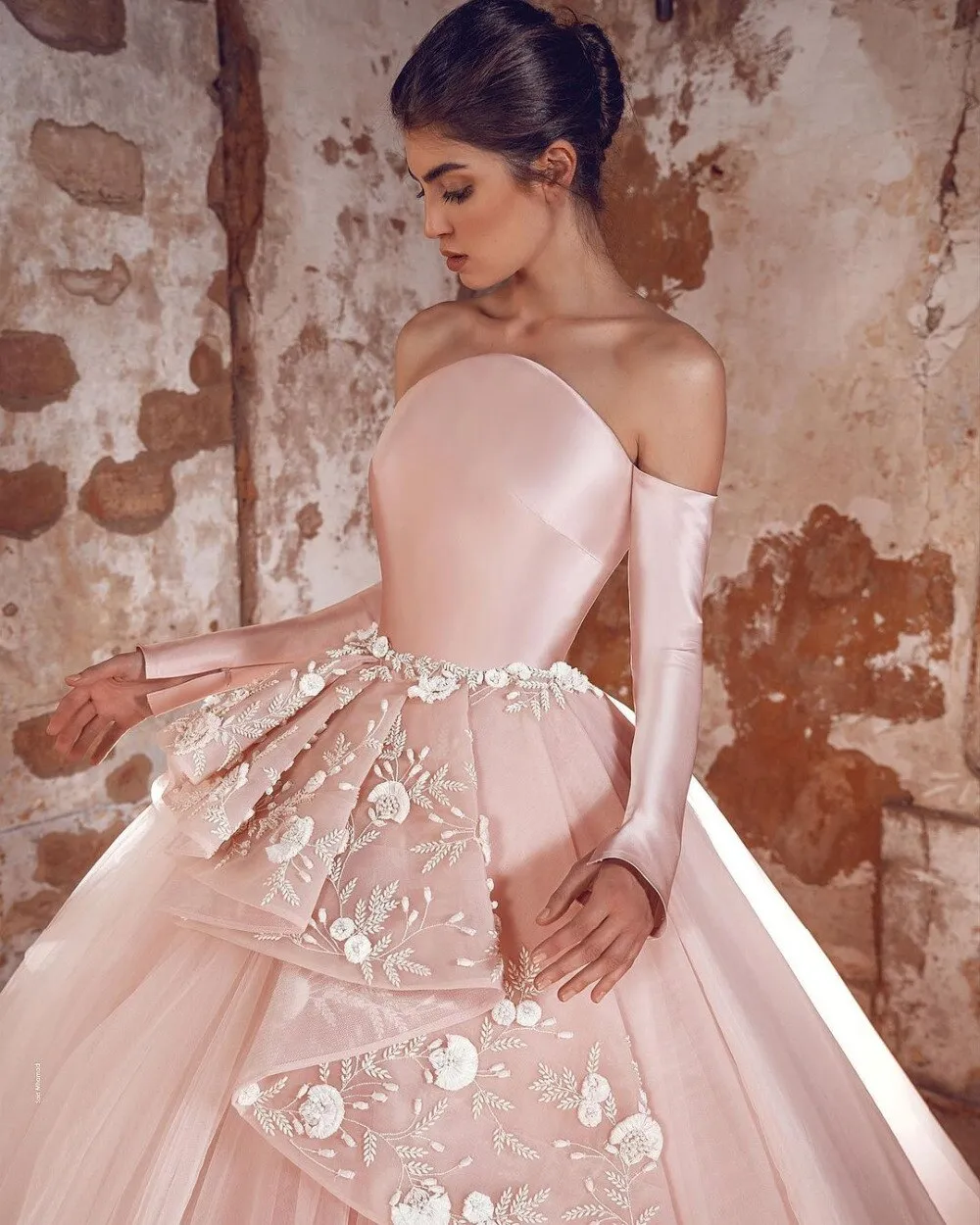 Tulle Beads Floor Length Wedding dresses