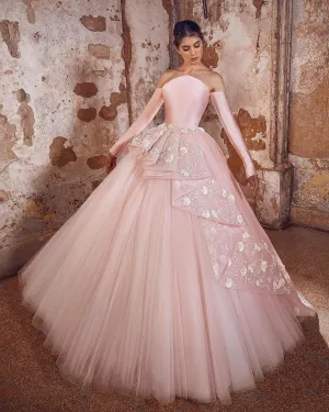 Tulle Beads Floor Length Wedding dresses