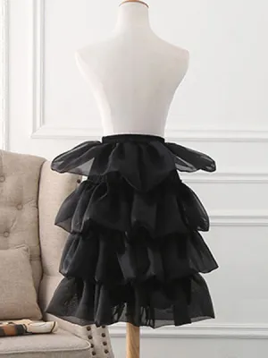 Tulle Lolita Petticoats Bell Shape Ruffles White Lolita Skirt