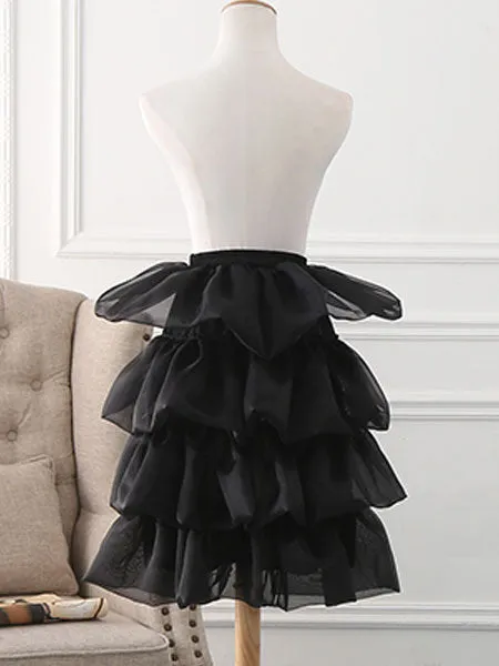 Tulle Lolita Petticoats Bell Shape Ruffles White Lolita Skirt