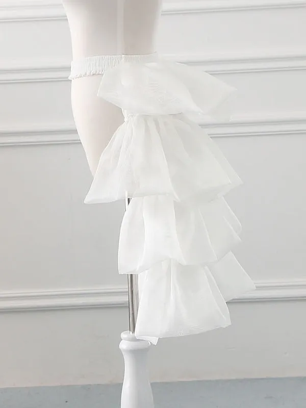Tulle Lolita Petticoats Bell Shape Ruffles White Lolita Skirt